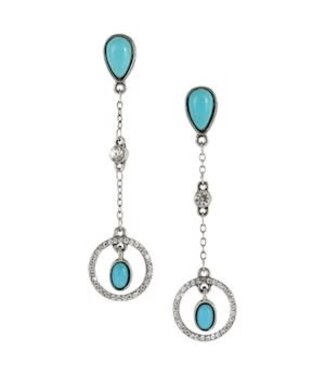 Justin 22060EJ1 JUSTIN FAUX TURQUOISE W/CRYSTAL ACCENTS EARRINGS