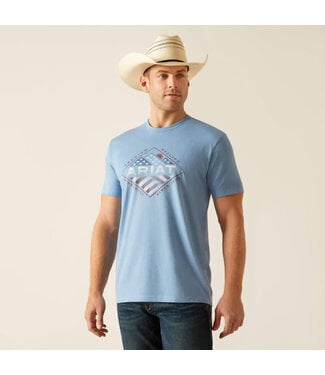 Ariat USA RANGE T-SHIRT- LIGHT BLUE HEATHER