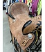 15" Barrel Saddle w/black & natural tooling