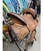 15" Barrel Saddle w/black & natural tooling