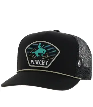 Hooey "PUNCHY" HAT BLACK W/TURQUOISE & YELLOW PATCH