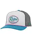 2491T-WHGY HOOEY "ROPE LIKE A GIRL" HAT WHITE/GREY W/PINK/TURQUOISE & WHITE PATCH