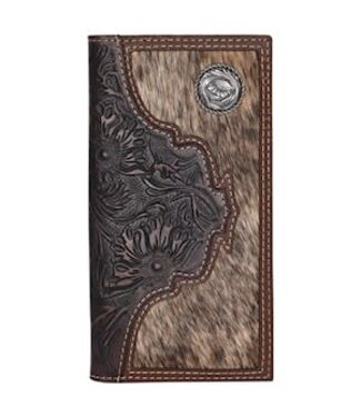 Justin RODEO WALLET HAIR ON W/ TOOLED YOKE
