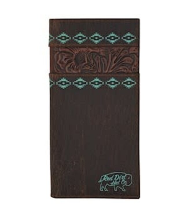 RODEO WALLET TOOLED ACCENT W/TURQUOISE DESIGN