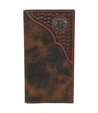 Justin RODEO WALLET TOOLED YOKE W/CONCHO