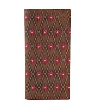 RED DIRT HAT CO RODEO WALLET RED SOUTHWEST PATTERN