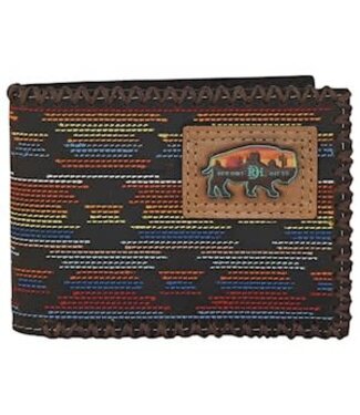 RED DIRT HAT CO BIFOLD WALLET MULTI COLORED STITCHED SERAPE