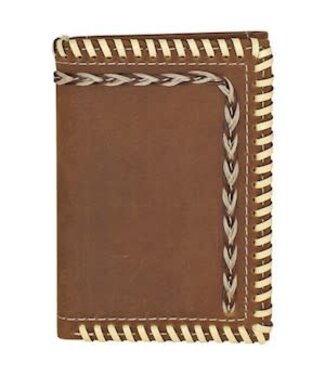 Justin TRIFOLD WALLET W/ WHIP STITCH AND HORSE HAIR