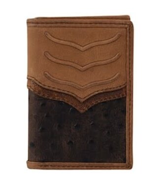 Tony Lama TRIFOLD WALLET WEATHERED OSTRICH
