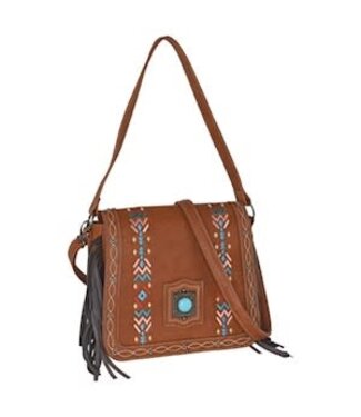 CatchFly CROSSBODY MULTI-COLOR EMBROIDERY W/FRINGE