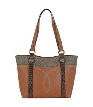 Justin 23055854 JUSTIN LADIES TOTE EMBOSSED W/ HAIR ON ACCENT