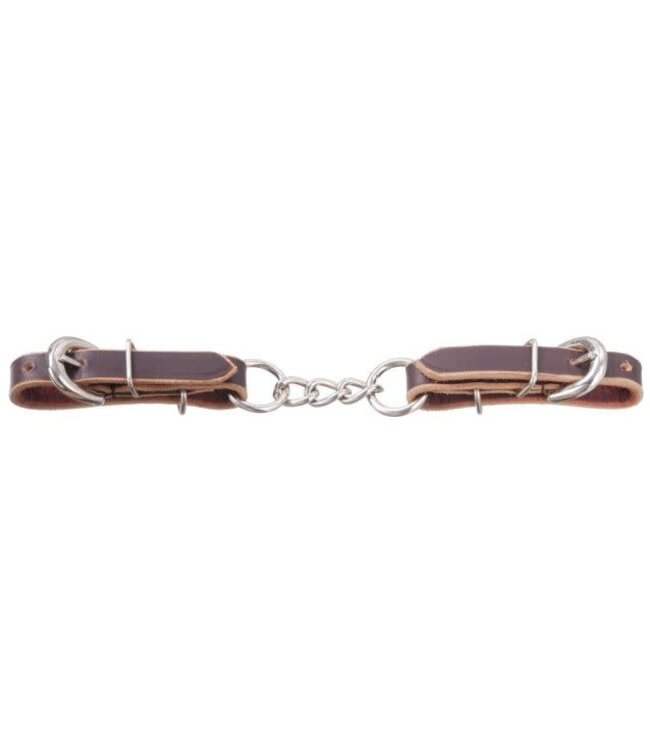 LEATHER 3 LINK CURB CHAIN