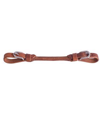 Showman HARNESS LEATHER ADJUSTABLE ROLLED CENTER CURB STRAP