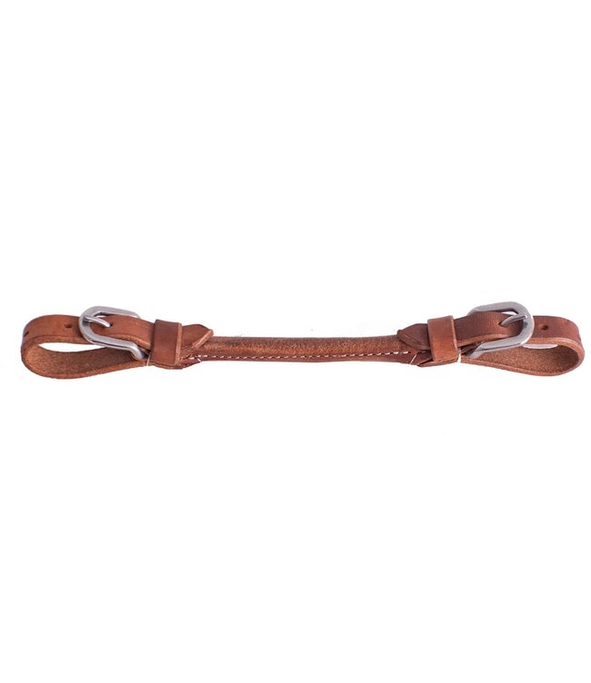 HARNESS LEATHER ADJUSTABLE ROLLED CENTER CURB STRAP