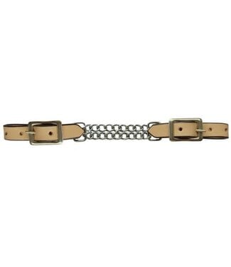 Showman LEATHER CURB WITH DOUBLE CHAIN