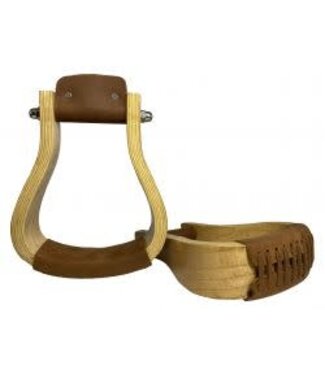 Showman POLISHED WHITE ASHWOOD WOODEN STIRRUPS