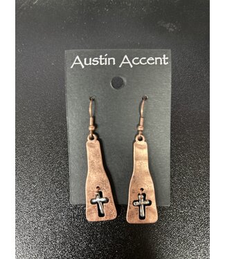 Austin Accent TRIANGLE W/CROSS DANGLE EARRINGS