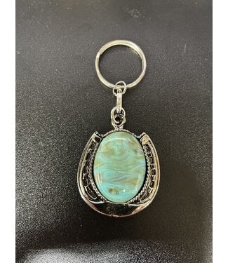 Austin Accent HORSEHOE W/TURQUOISE KEYCHAIN