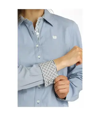 Cinch STRIPE L/S STRETCH SHIRT- LIGHT BLUE