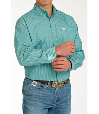 Cinch TEAL STRIPE BUTTON DOWN SHIRT