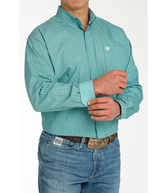 TEAL STRIPE BUTTON DOWN SHIRT