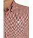 RED W/TURQUOISE DIAMOND PRINT BUTTON DOWN SHIRT