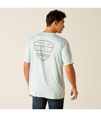 Ariat CHARGER CRESTLINE TEE- ICED AQUA