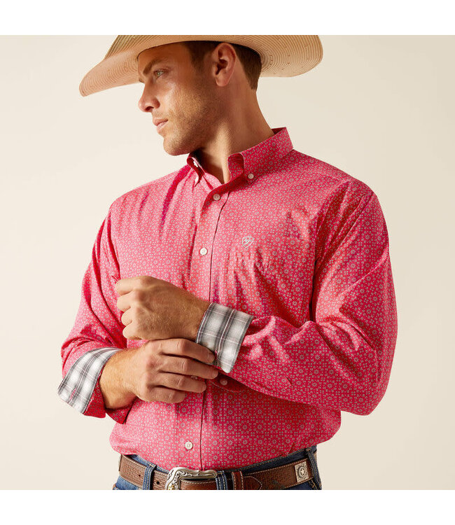 BRENNAN WRINKLE FREE L/S SHIRT- PINK