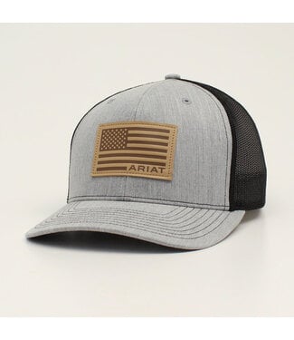 Ariat USA FLAG PATCH GREY/BLACK BALL CAP