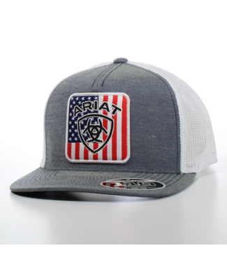 Ariat USA FLAG LOGO MESH SNAPBACK CAP