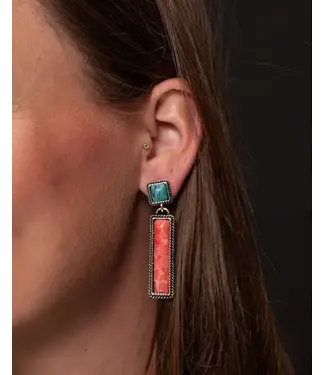 West&Co 2" CORAL BAR EARRING