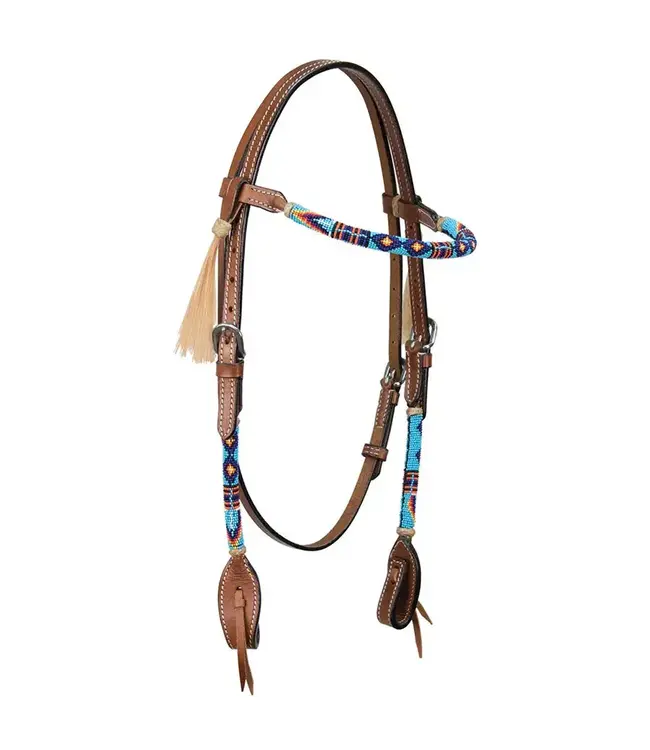 CODY PRO NATIVE AMERICAN BEADED BROWBAND HEADSTALL