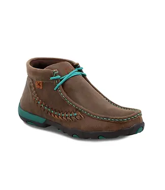 Twisted X CHUKKA DRIVING MOC- BROWN/TURQUOISE