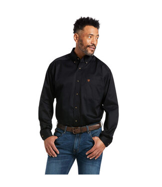 Ariat SOLID TWILL CLASSIC LONG SLEEVE SHIRT- BLACK