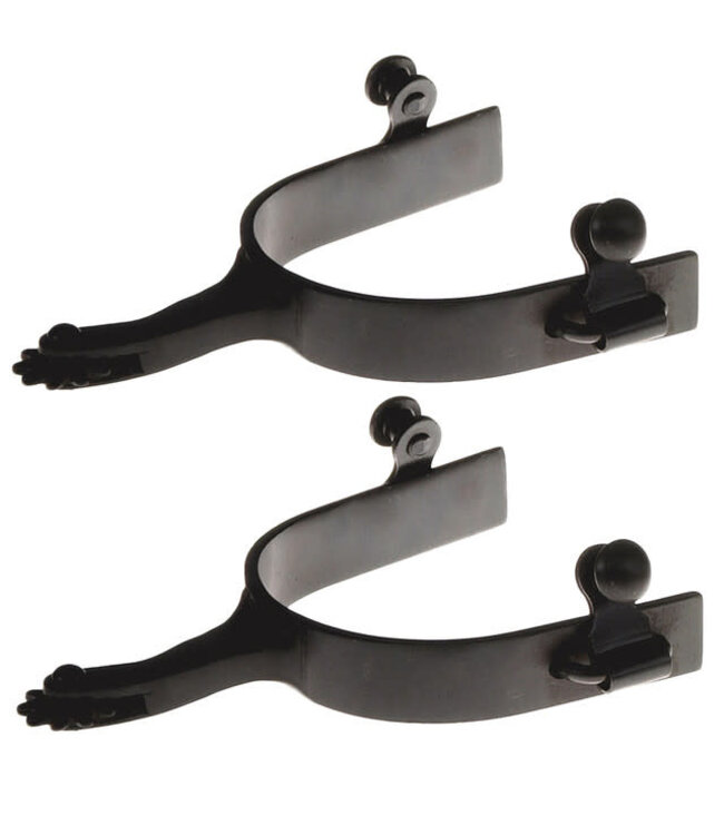 BLACK STEEL SIDE ROWEL SPURS