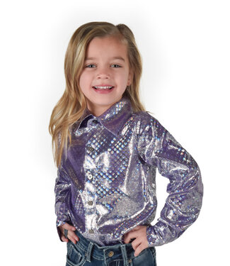 Cowgirl Tuff PULLOVER BUTTON UP- PURPLE FOIL