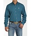 SOLID PRINT BUTTON DOWN SHIRT - TEAL