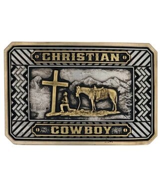 ATTITUDE BUCKLES BEAMING CHRISTIAN COWBOY BUCKLE