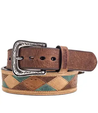 Hooey "OURAY" BROWN/TURQUOISE PATCHWORK BELT