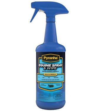 PYRANHA EQUINE SPRAY & WIPE INSECT REPELLENT 32 OZ.