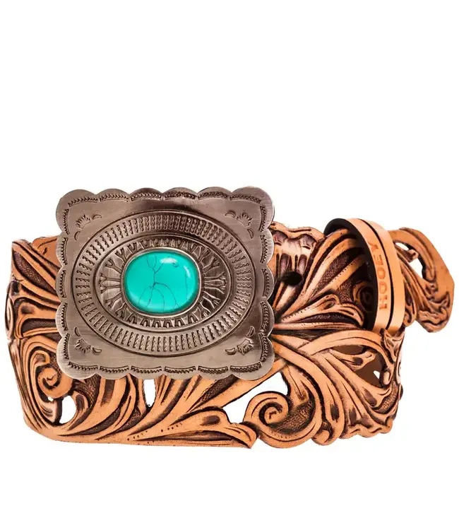 "ROGUE" TAN W/FILIGREE CUTOUTS BELT