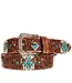 "DYANI" BROWN/TURQUOISE & IVORY AZTEC BELT