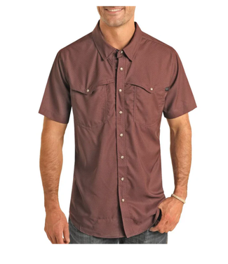 Rock & Roll TEK BURGUNDY S/S SNAP SHIRT