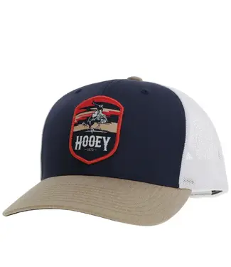 Hooey YOUTH "CHEYENNE" HAT NAVY/WHITE W/ORANGE/RED/NAVY PATCH