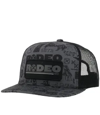 Hooey YOUTH "RODEO" HAT BLACK W/RODEO PATTERN