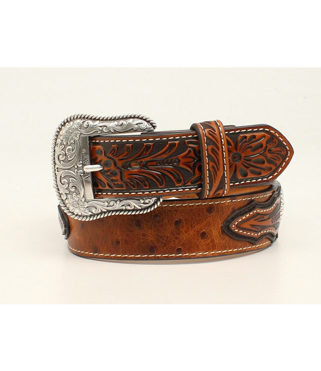 OSTRICH EMBOSSED TABS BELT