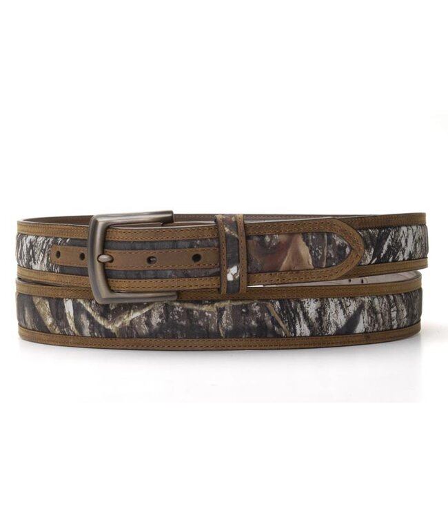 BROWN LEATHER WITH CAMO INLAY BELT