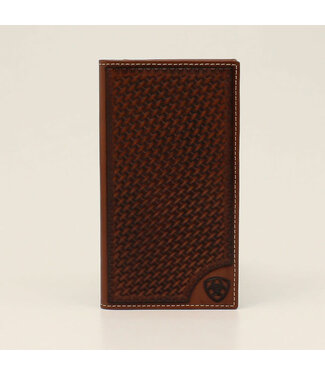 Ariat BASKET WEAVE SHIELD TAN RODEO WALLET