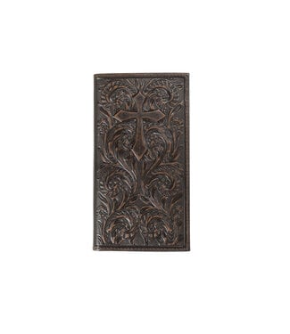 Nocona RODEO WALLET SCROLL CROSS MEDIUM BROWN