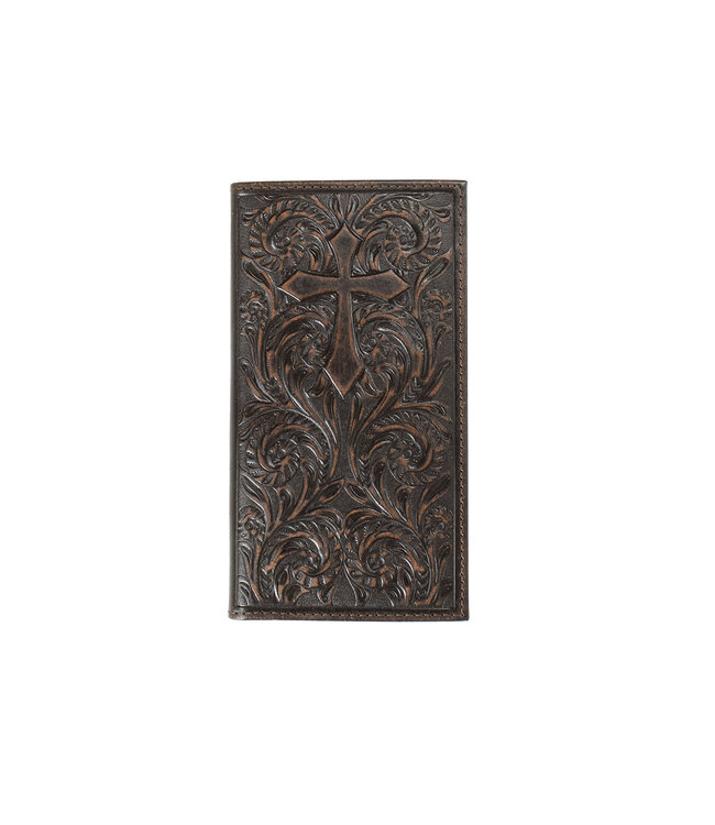 RODEO WALLET SCROLL CROSS MEDIUM BROWN